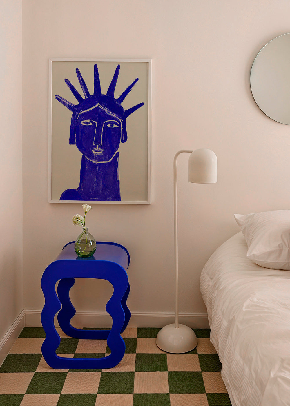 Ilustração rosto azul