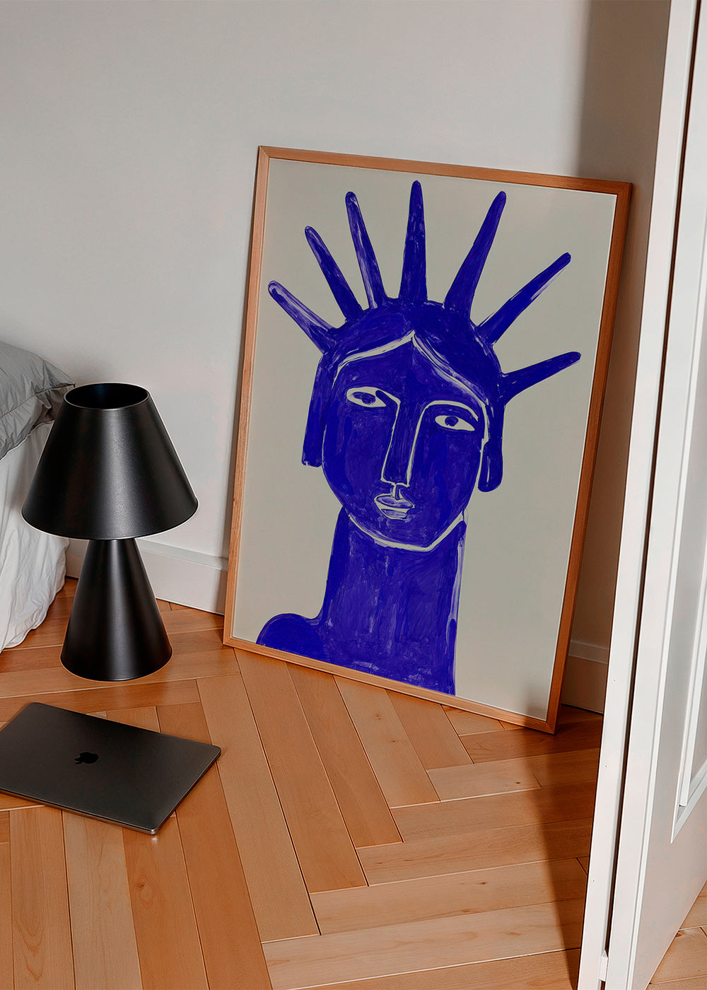Ilustração rosto azul