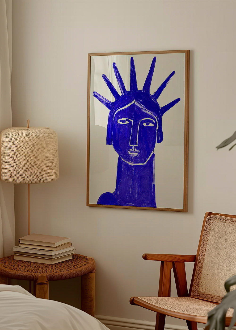 Ilustração rosto azul
