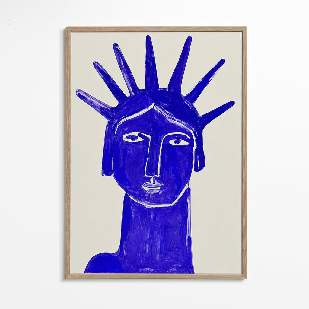 Ilustração rosto azul