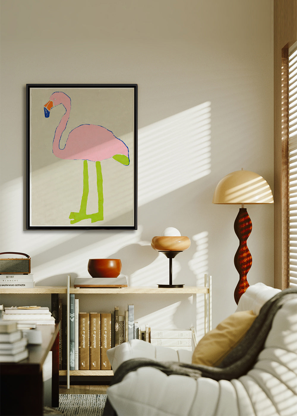 Quadro flamingo rosa minimalista