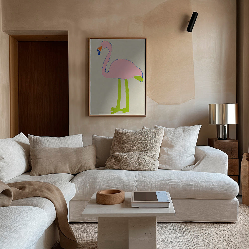 Quadro flamingo rosa minimalista