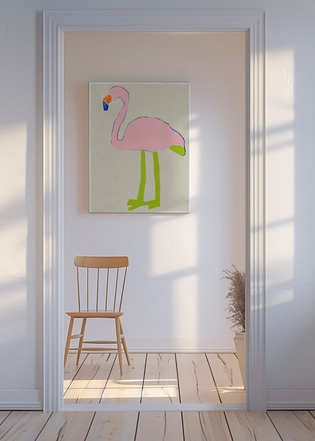 Quadro flamingo rosa minimalista