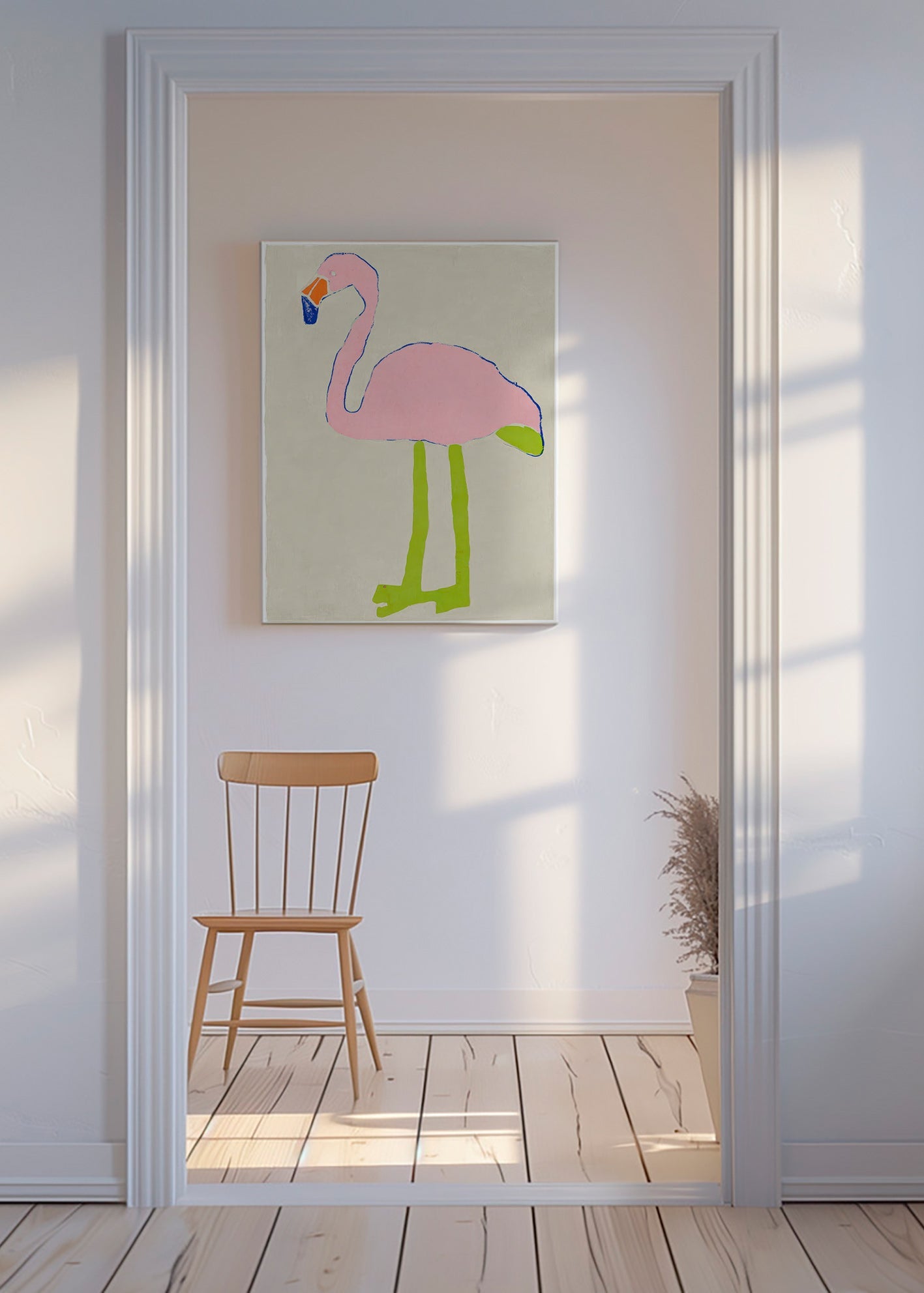 Quadro flamingo rosa minimalista