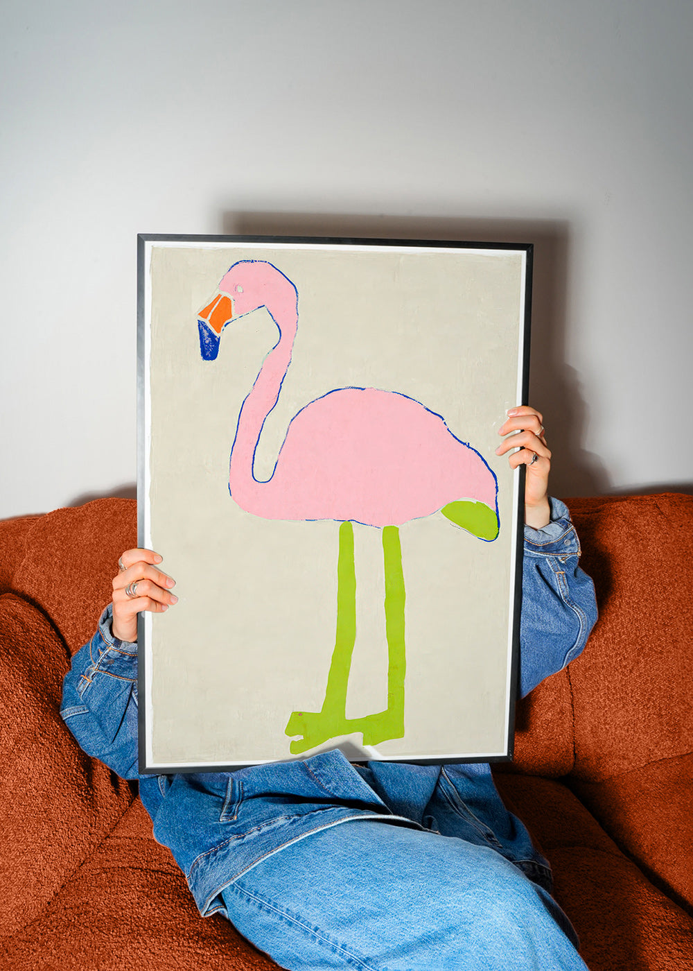 Quadro flamingo rosa minimalista