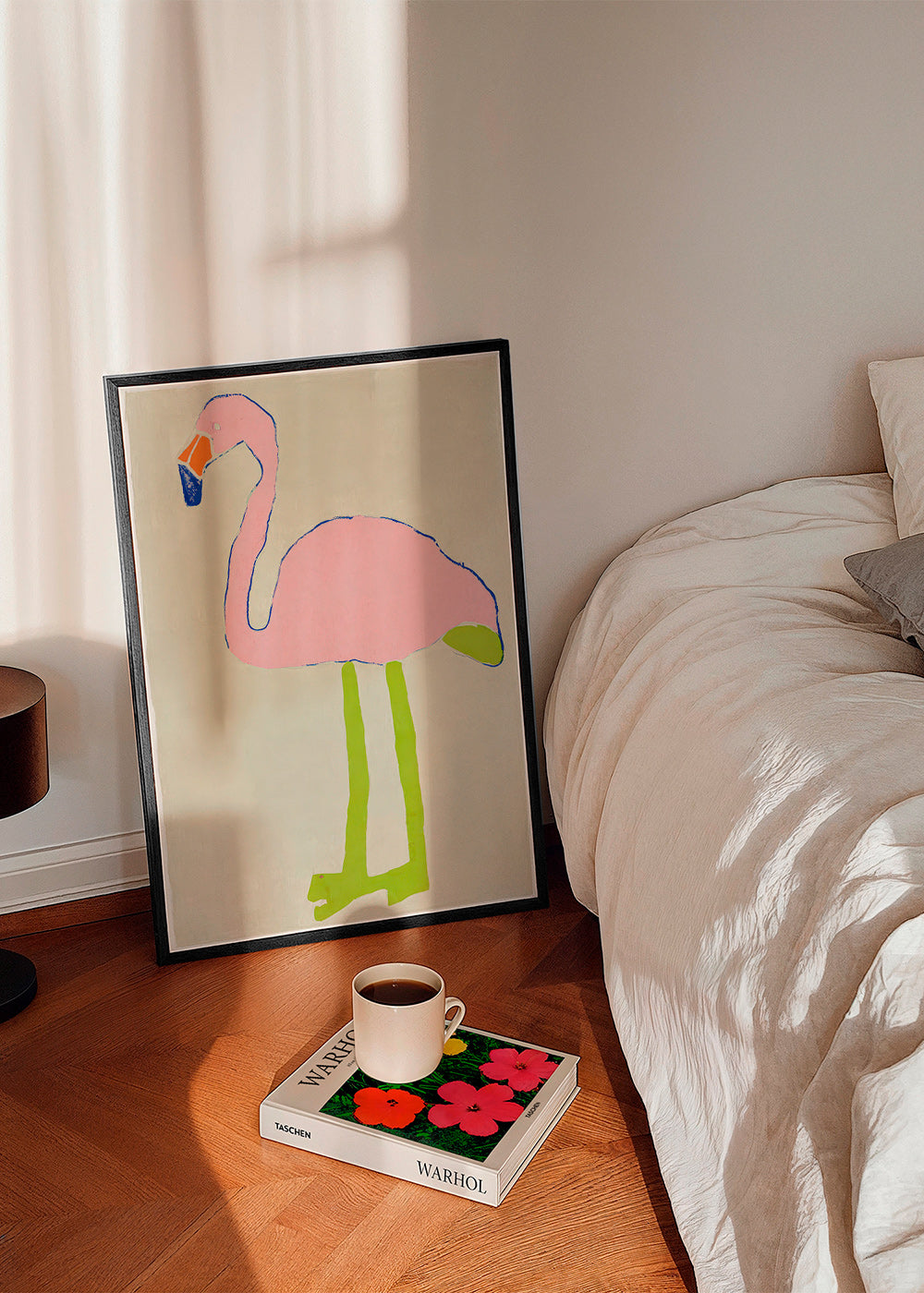 Quadro flamingo rosa minimalista