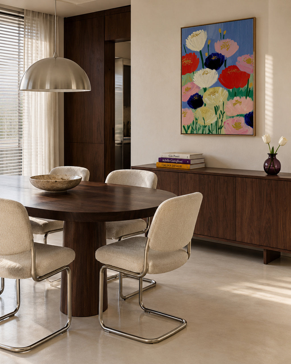 Floral Symphony - Framed canvas in an interior