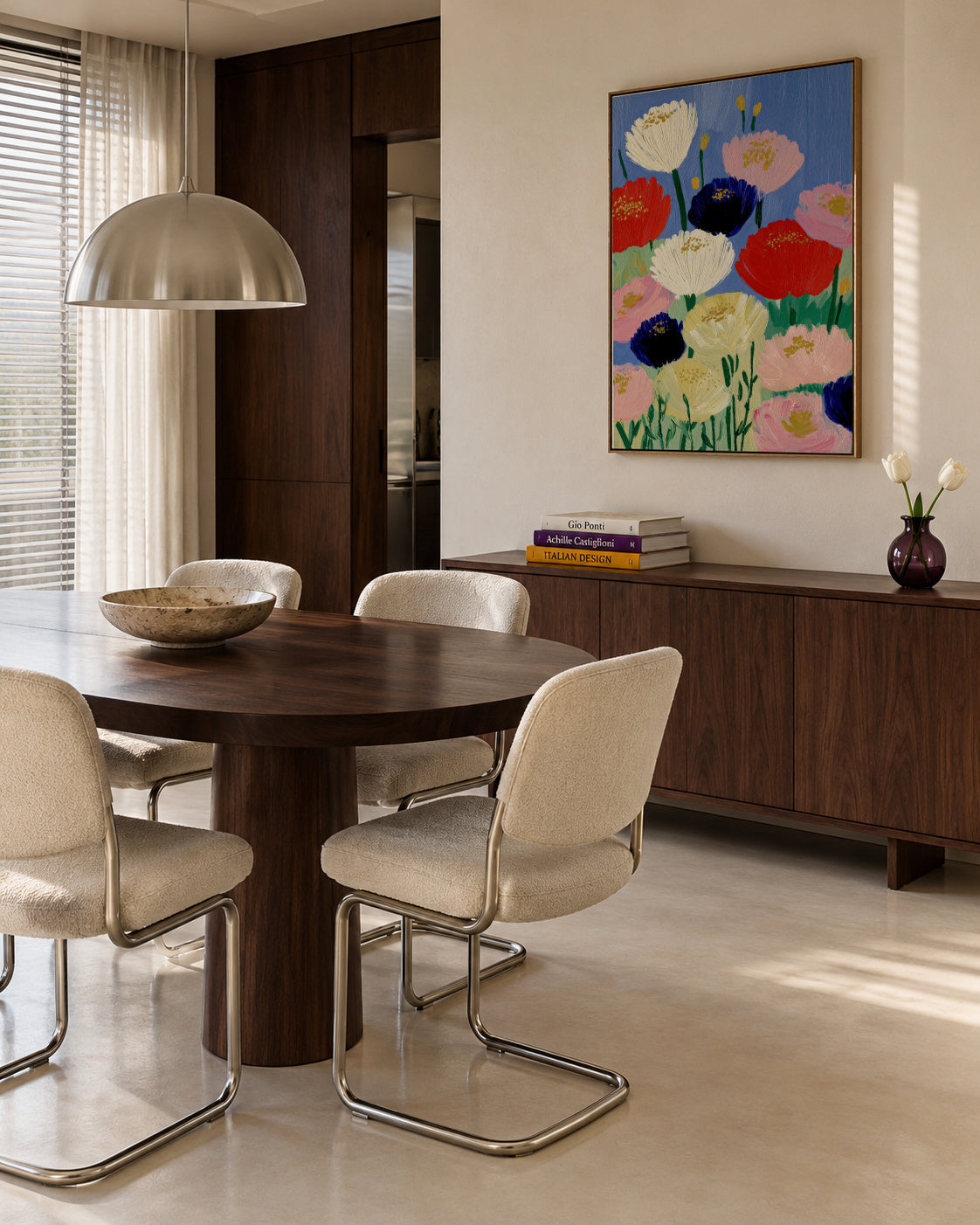 Floral Symphony - Framed canvas in an interior