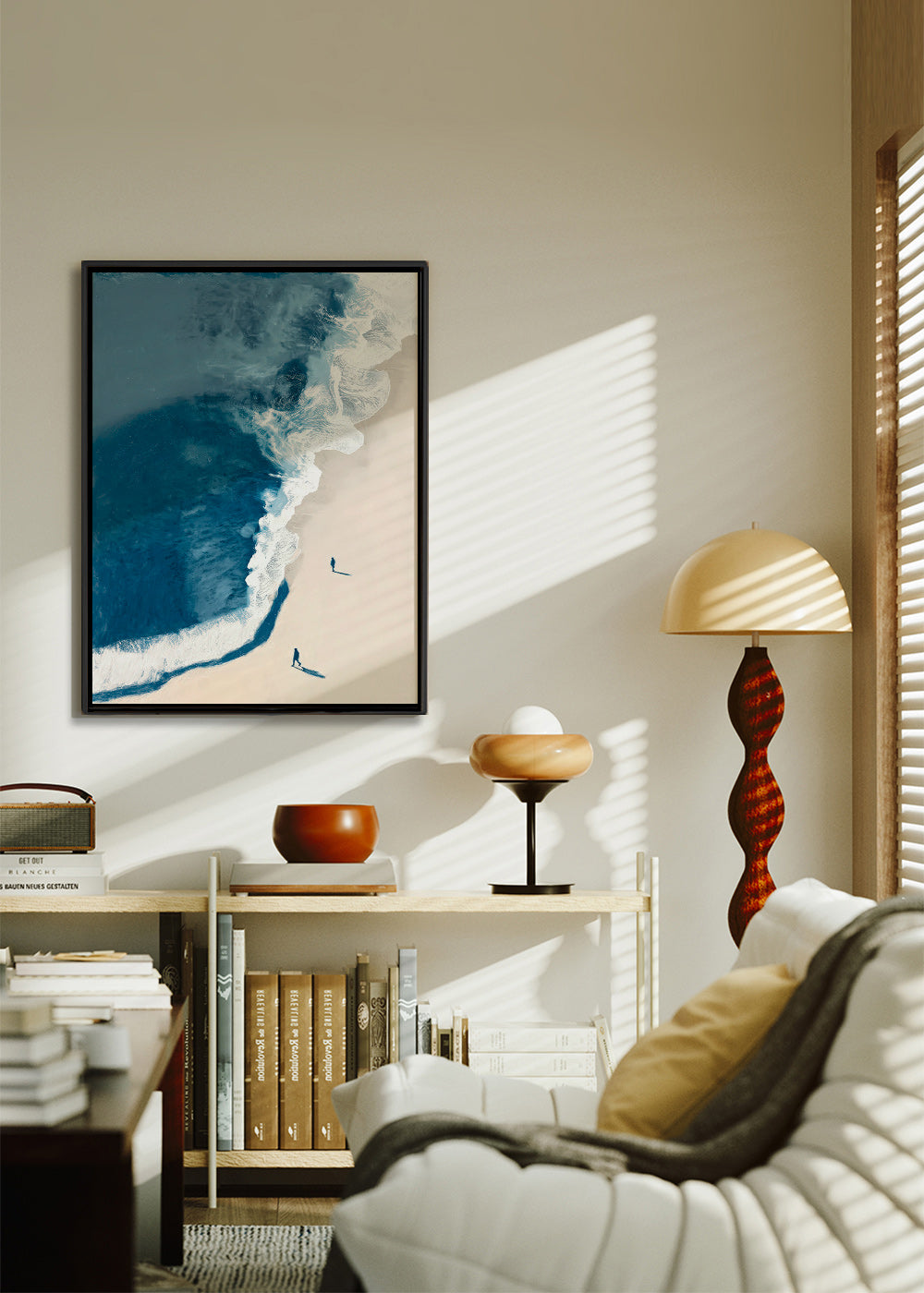 Arte para paisagem: ondas de inverno aéreas