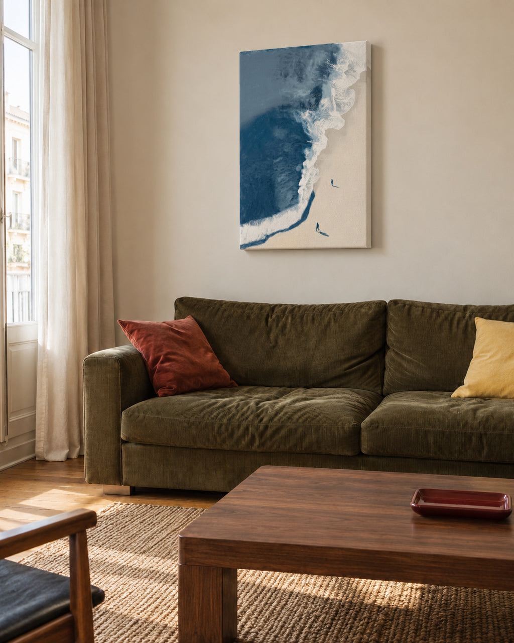 Winter Waves - Unframed canvas in an interior