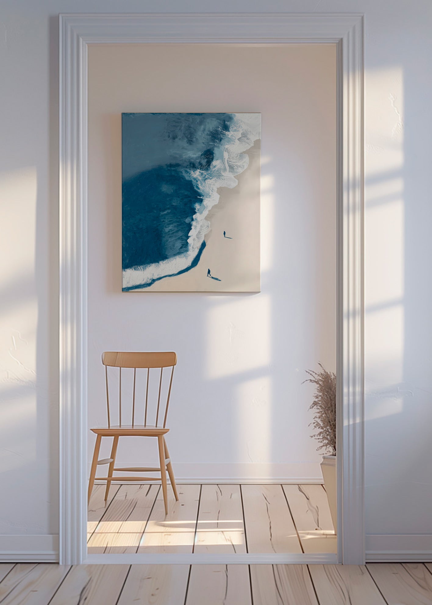 Arte para paisagem: ondas de inverno aéreas