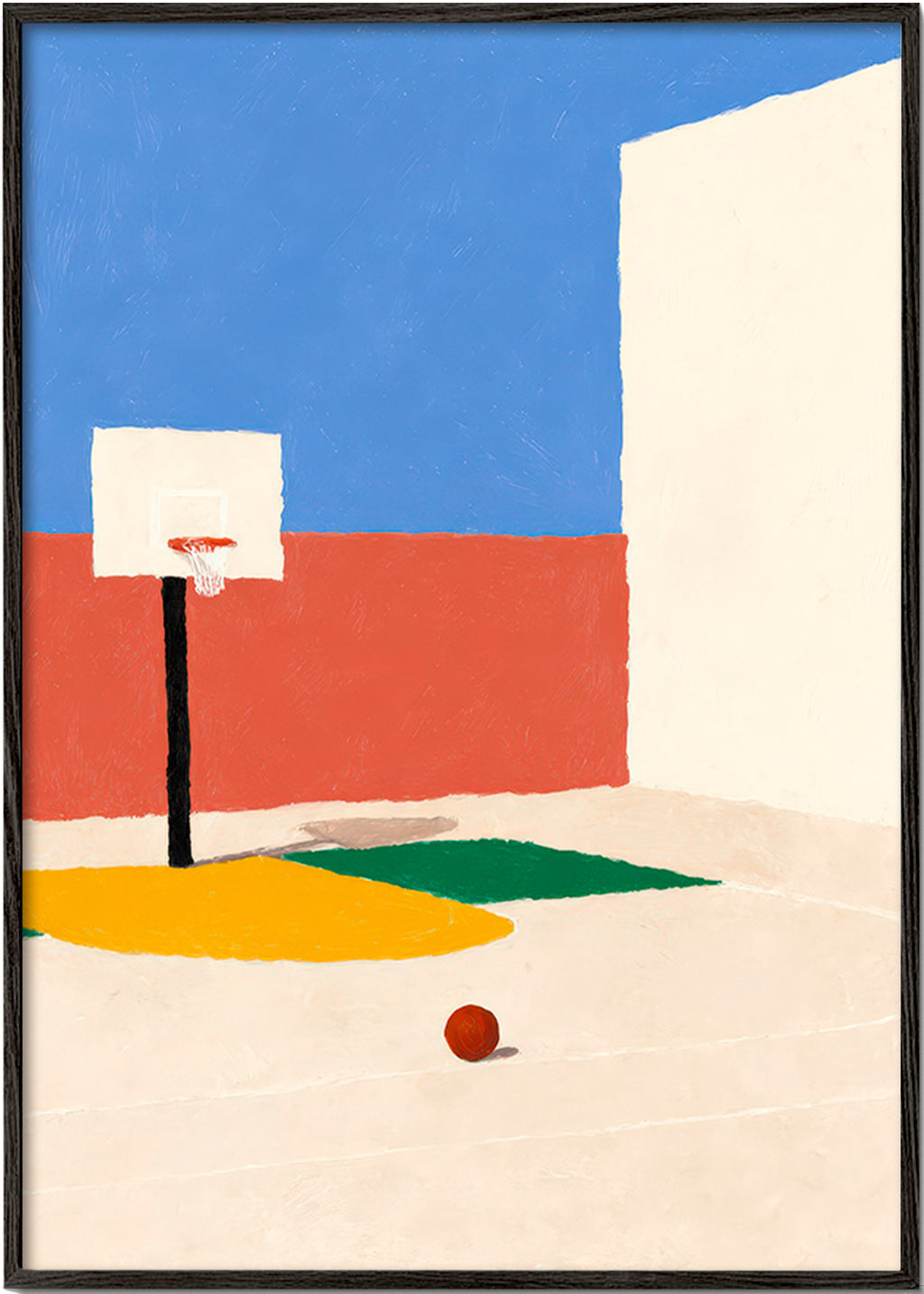 Arte desportiva: campo minimalista com bola