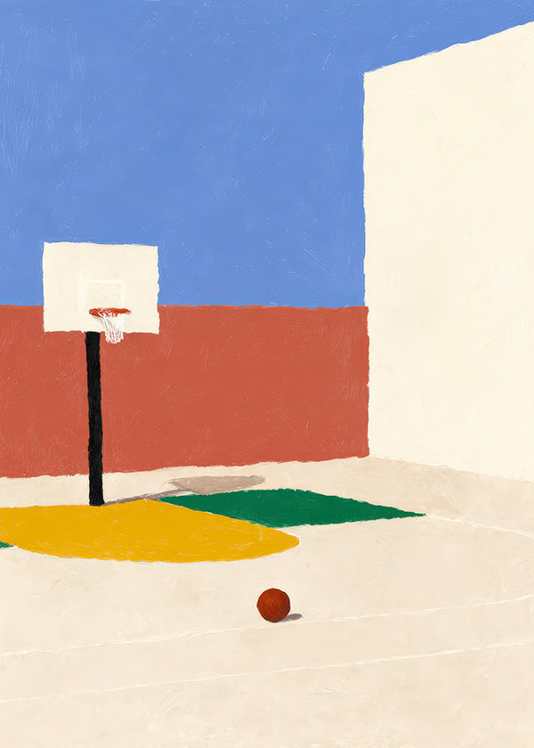 Arte desportiva: campo minimalista com bola