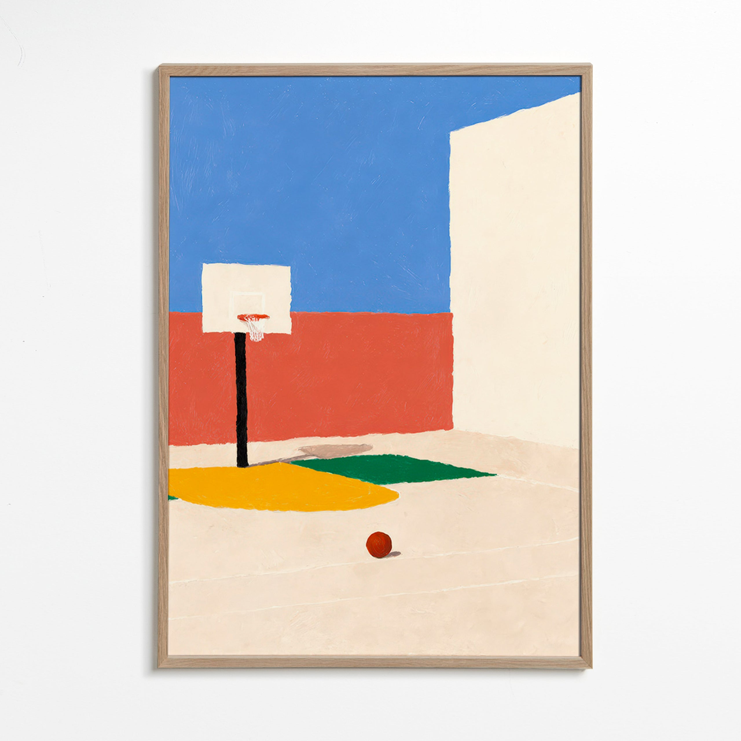 Arte desportiva: campo minimalista com bola