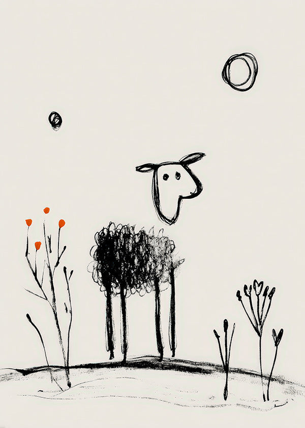 Ovelha minimalista desenho linear