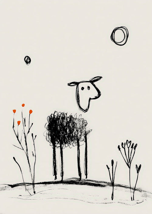 Ovelha minimalista desenho linear
