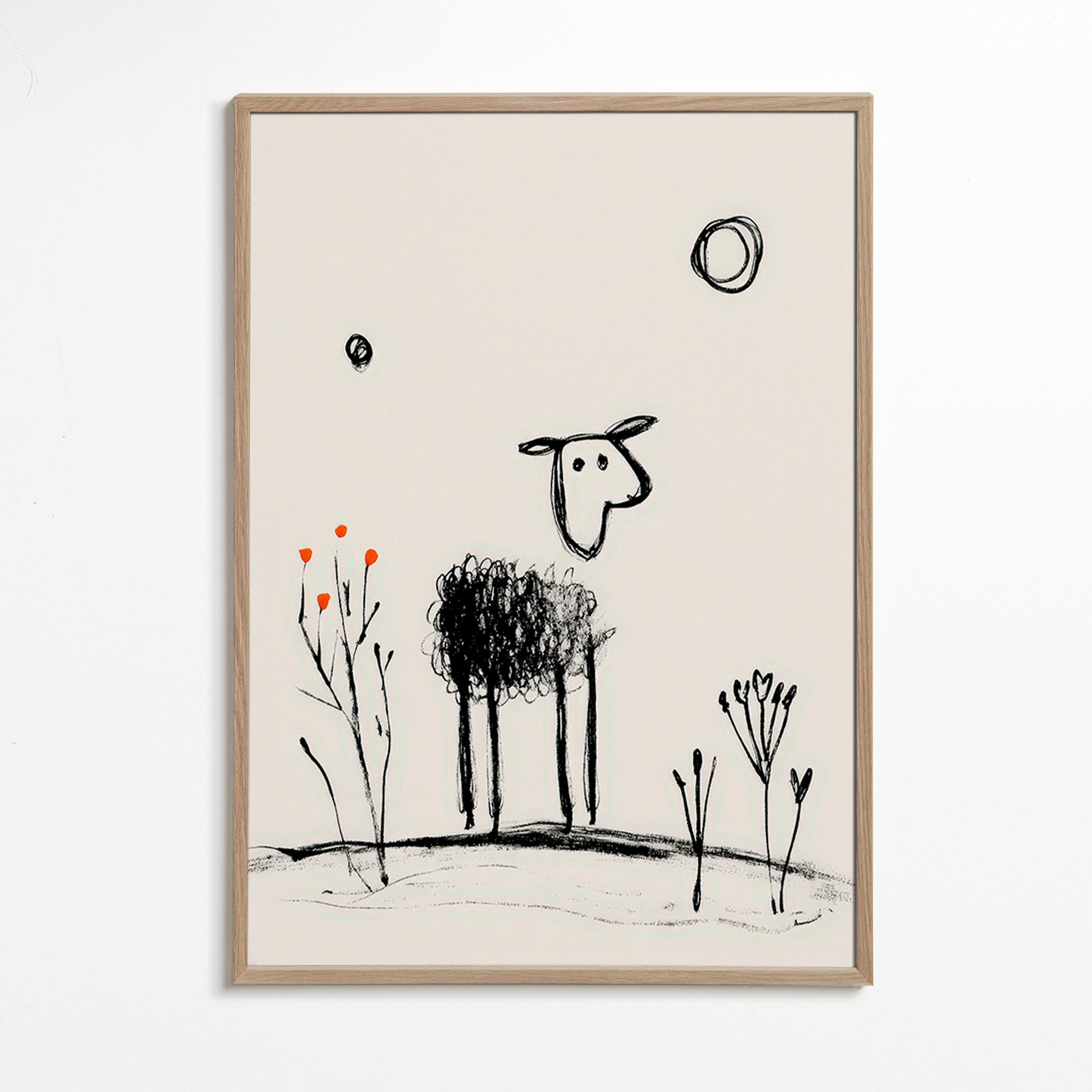 Ovelha minimalista desenho linear