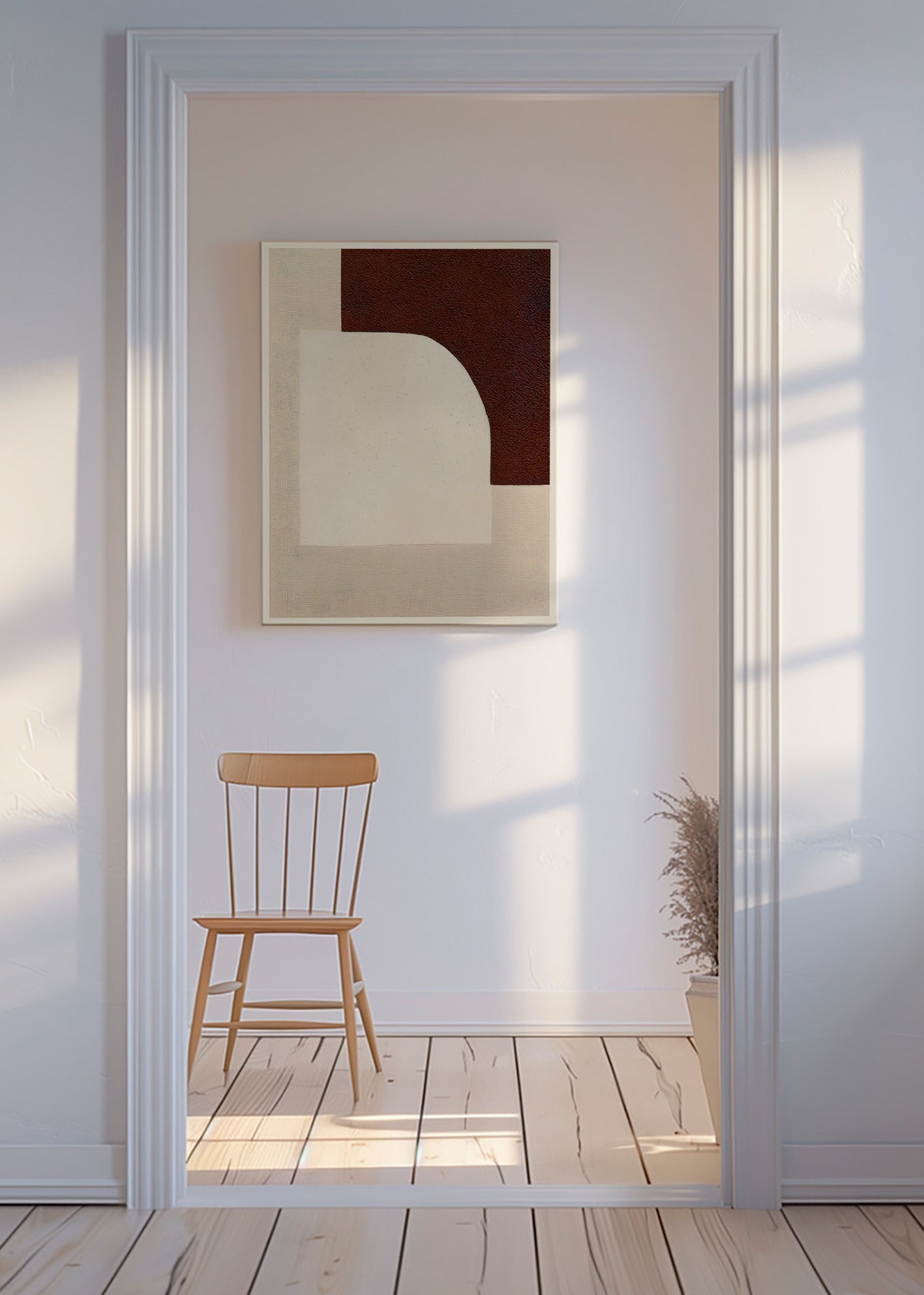 Quadro abstrato arco texturizado