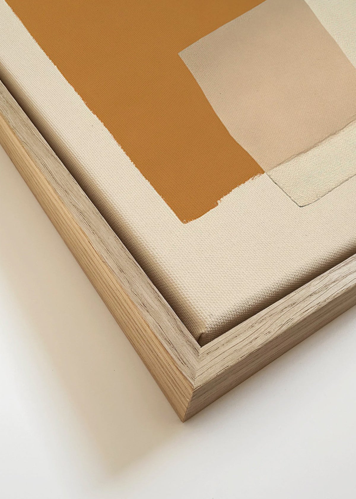 Quadro abstrato em camadas ocre