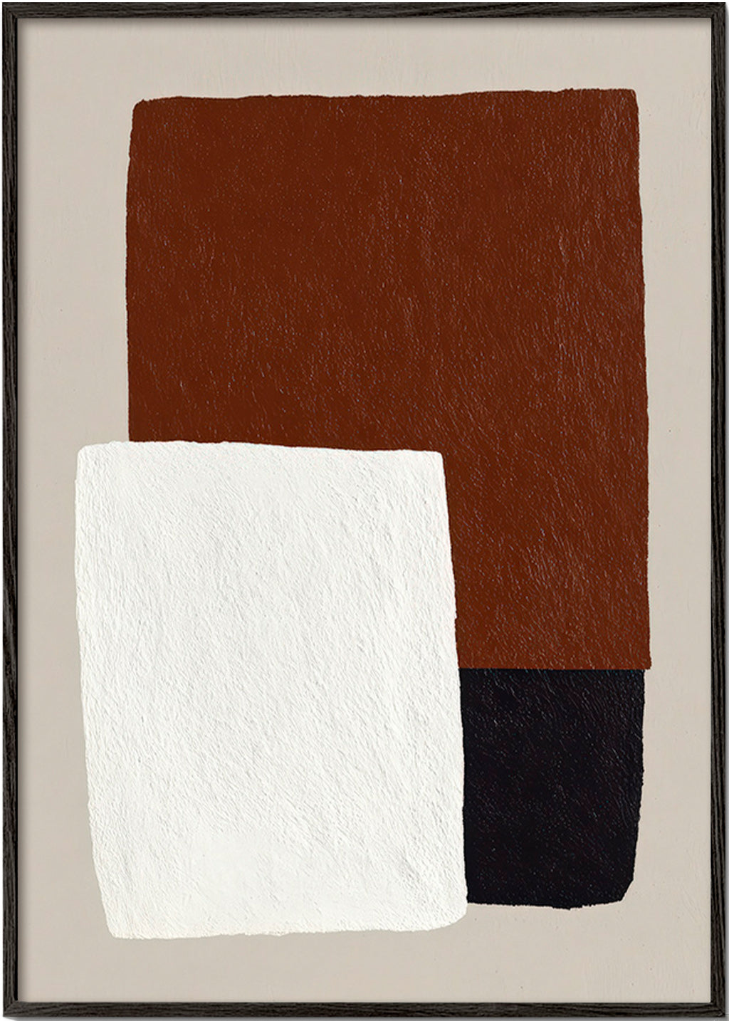 Design minimal com blocos castanho e branco