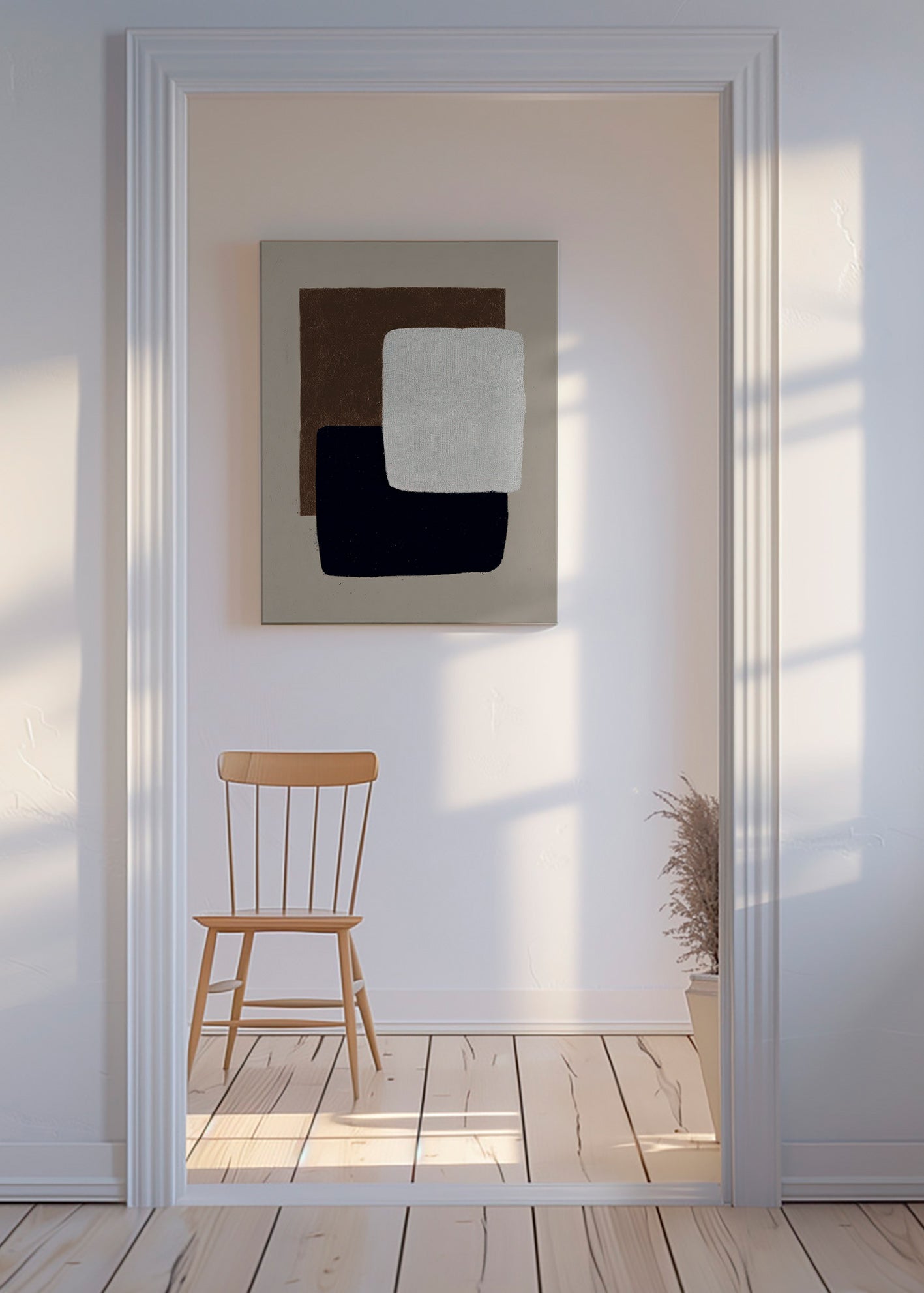 Quadro abstrato retângulos sobrepostos