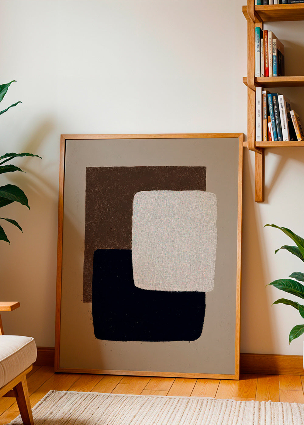 Quadro abstrato retângulos sobrepostos