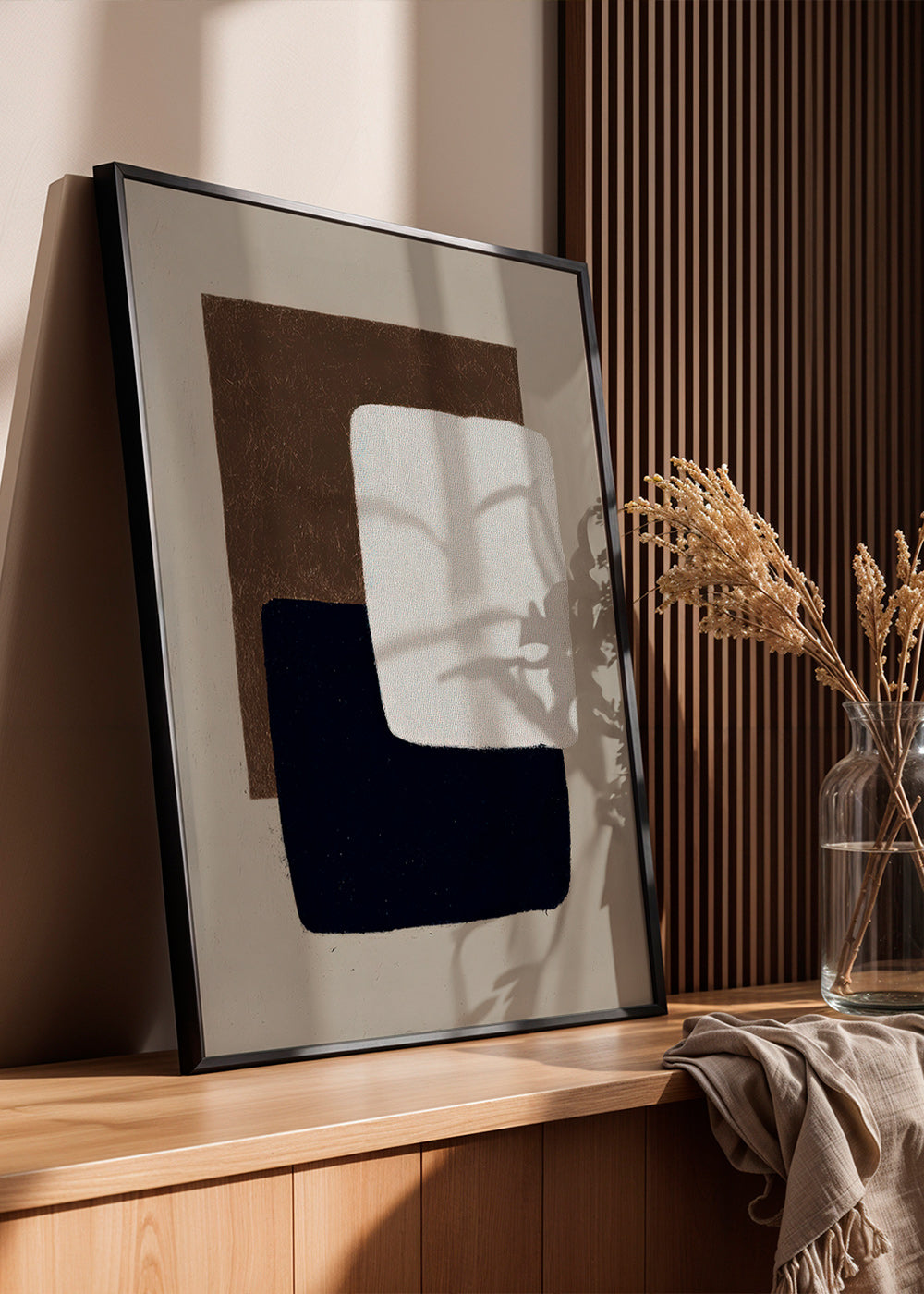 Quadro abstrato retângulos sobrepostos
