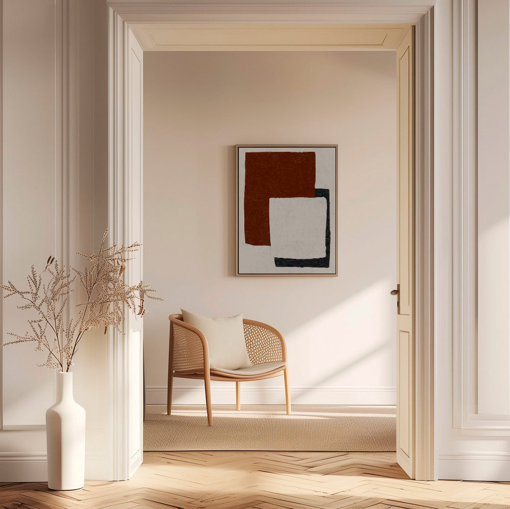 Quadro abstrato com blocos Rust