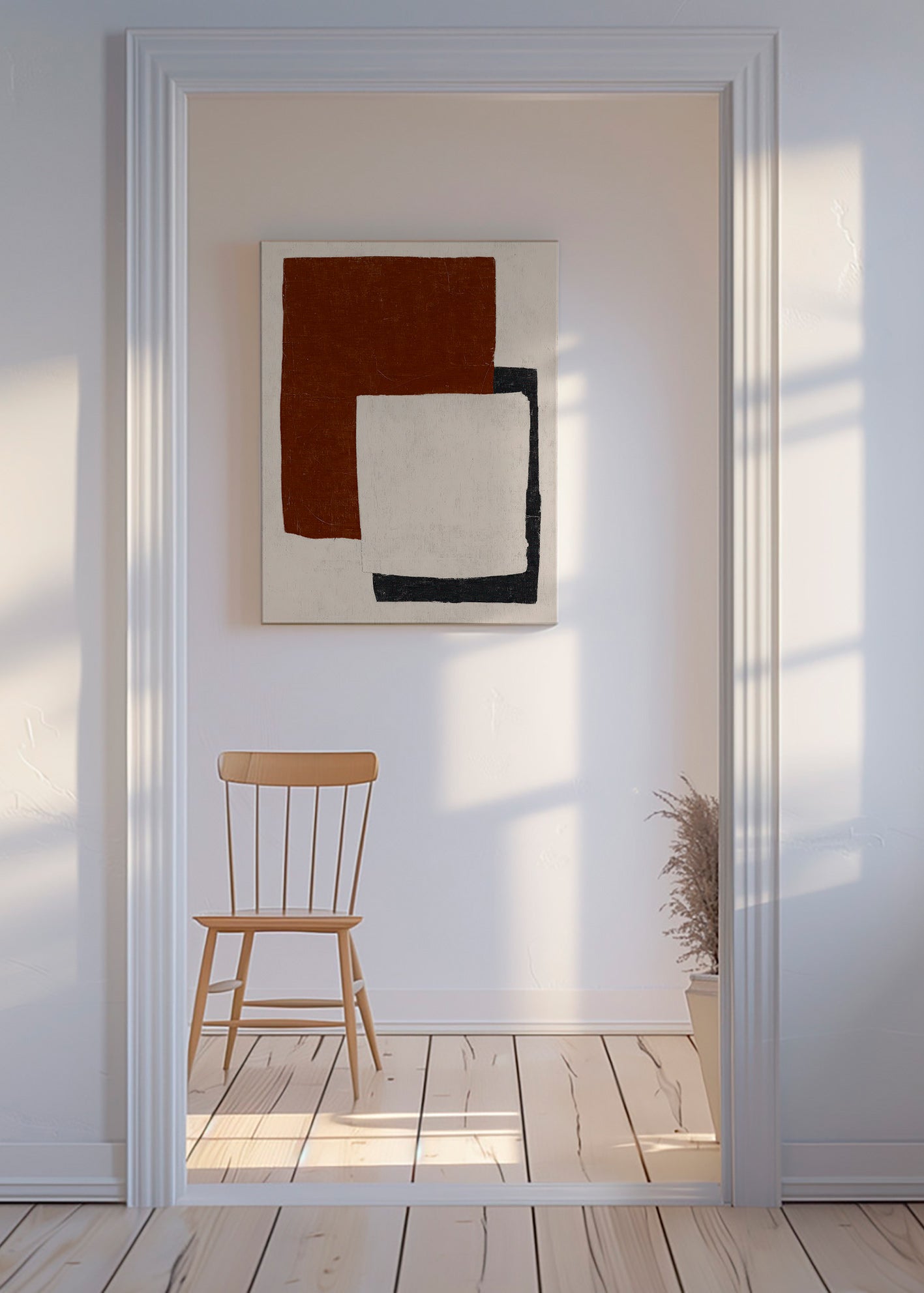 Quadro abstrato com blocos Rust