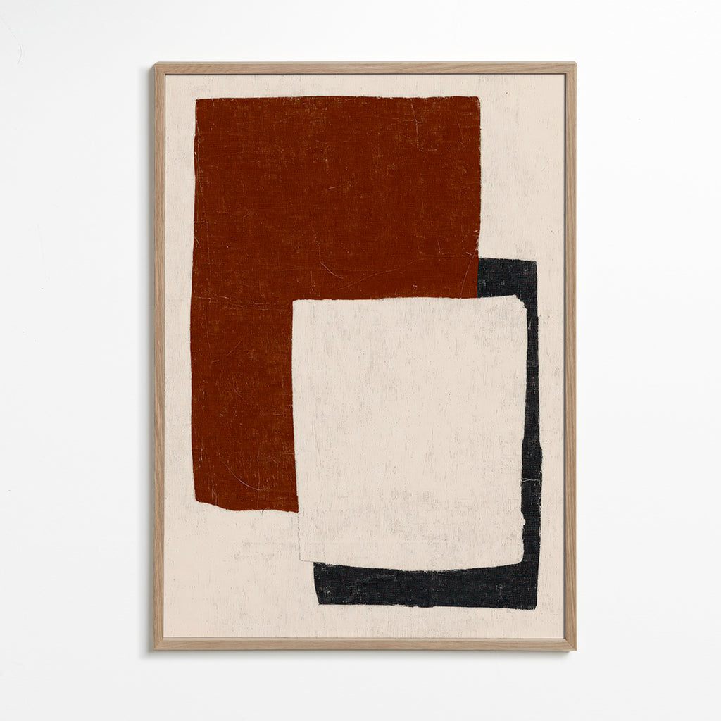 Quadro abstrato com blocos Rust
