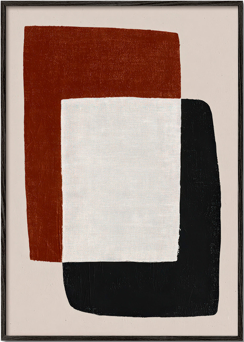 Quadro minimalista com formas sobrepostas