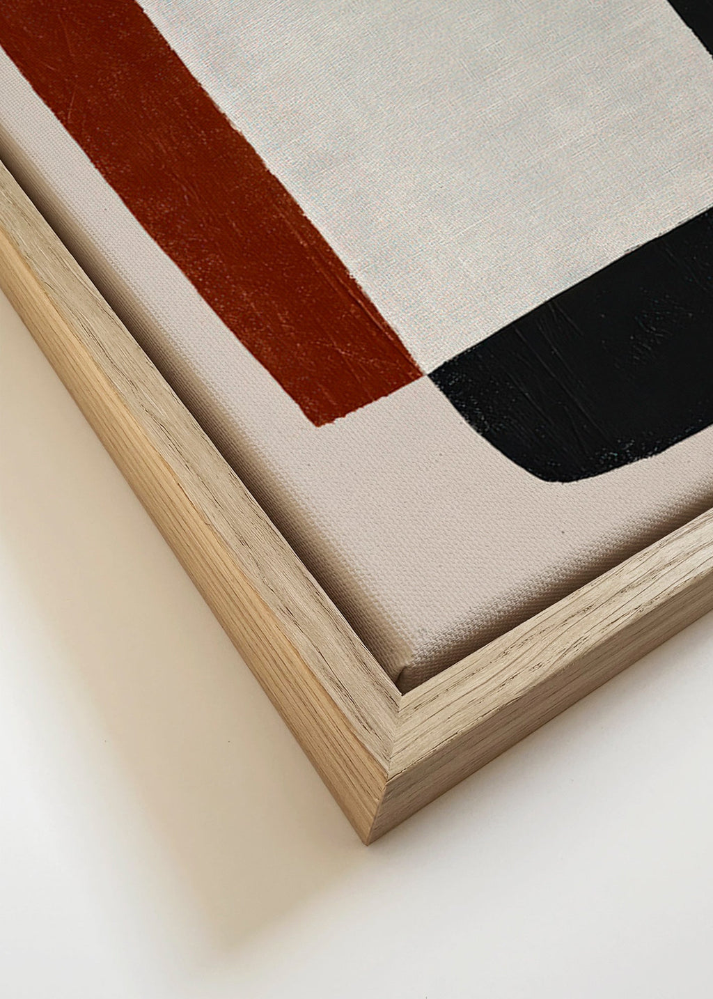Quadro minimalista com formas sobrepostas