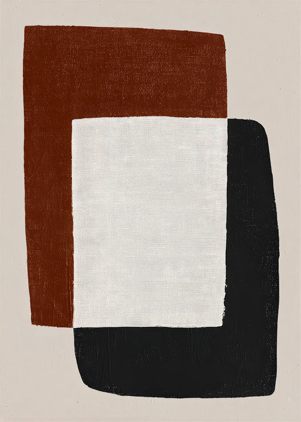 Quadro minimalista com formas sobrepostas