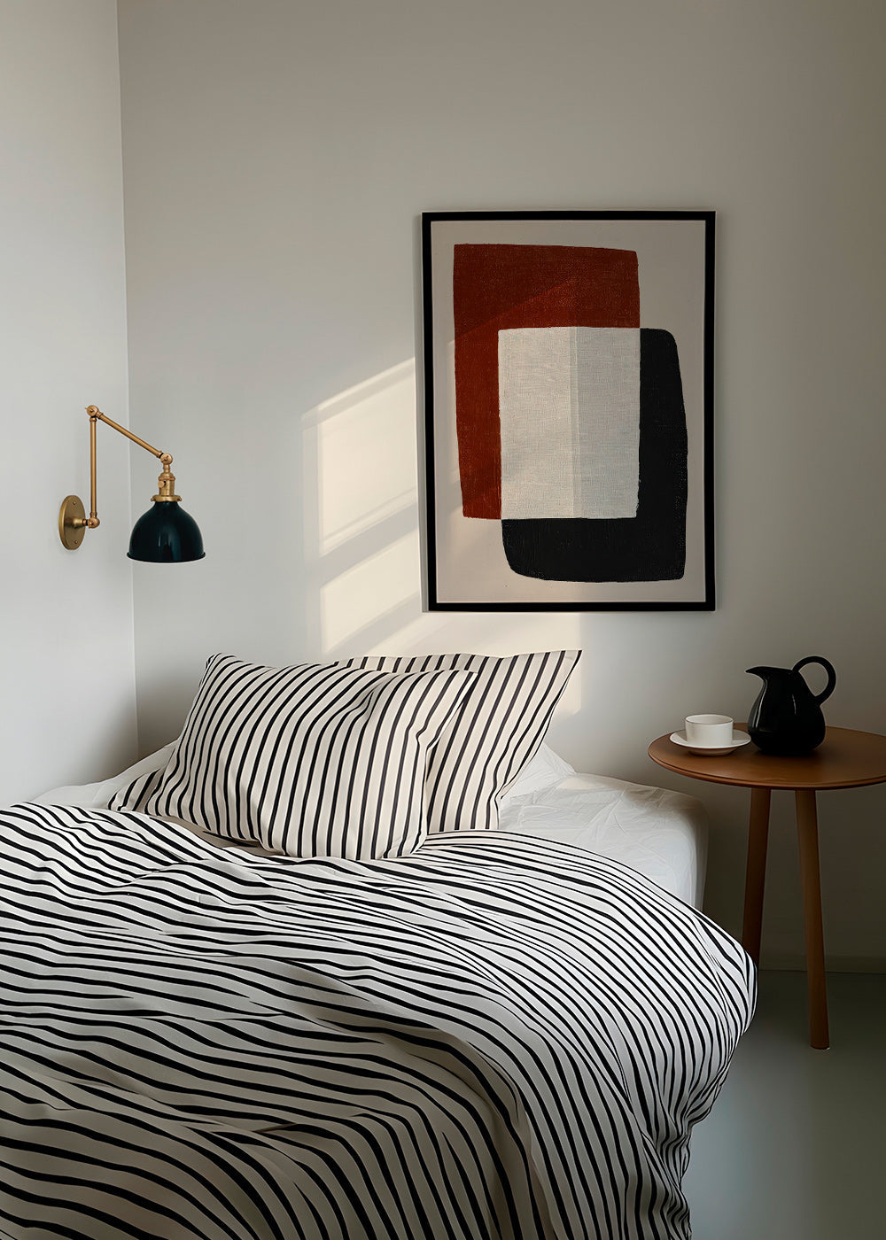 Quadro minimalista com formas sobrepostas