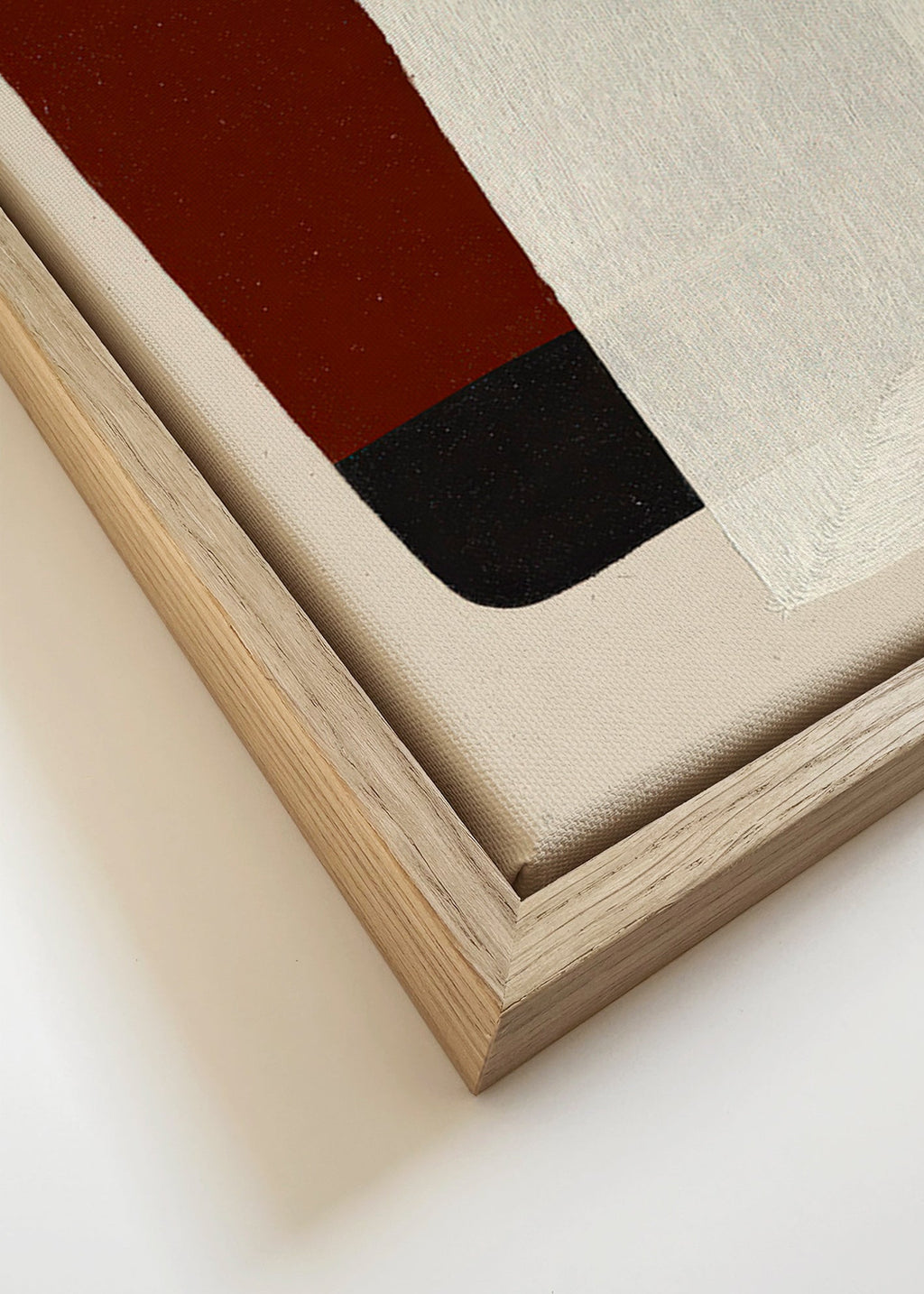 Quadro abstrato blocos terra e branco