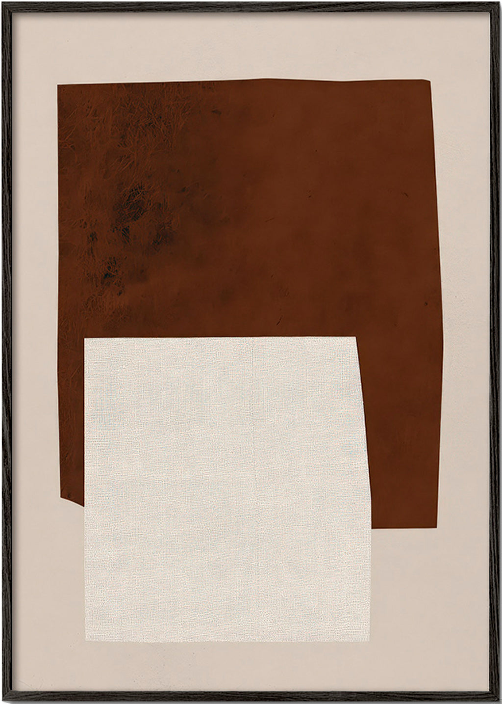 Design minimalista com formas castanho e creme