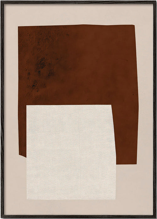 Design minimalista com formas castanho e creme