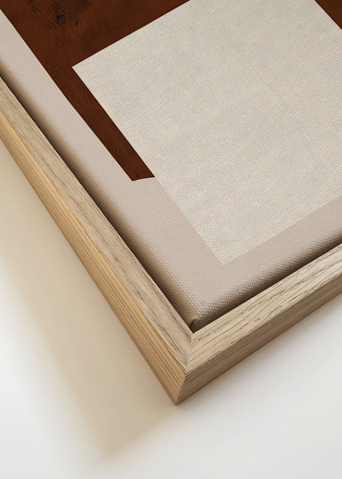 Design minimalista com formas castanho e creme