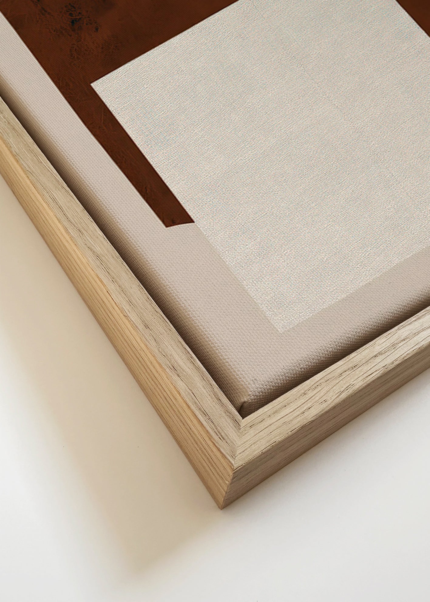 Design minimalista com formas castanho e creme