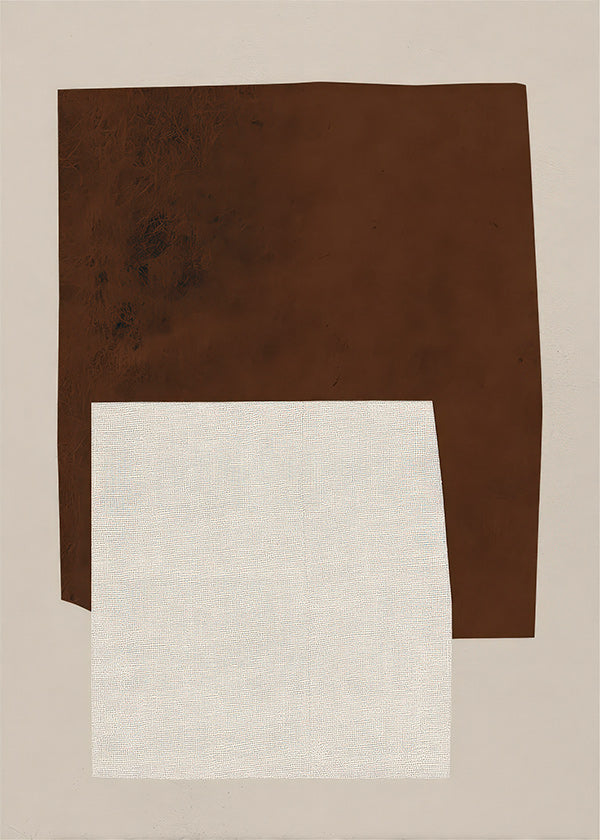 Design minimalista com formas castanho e creme