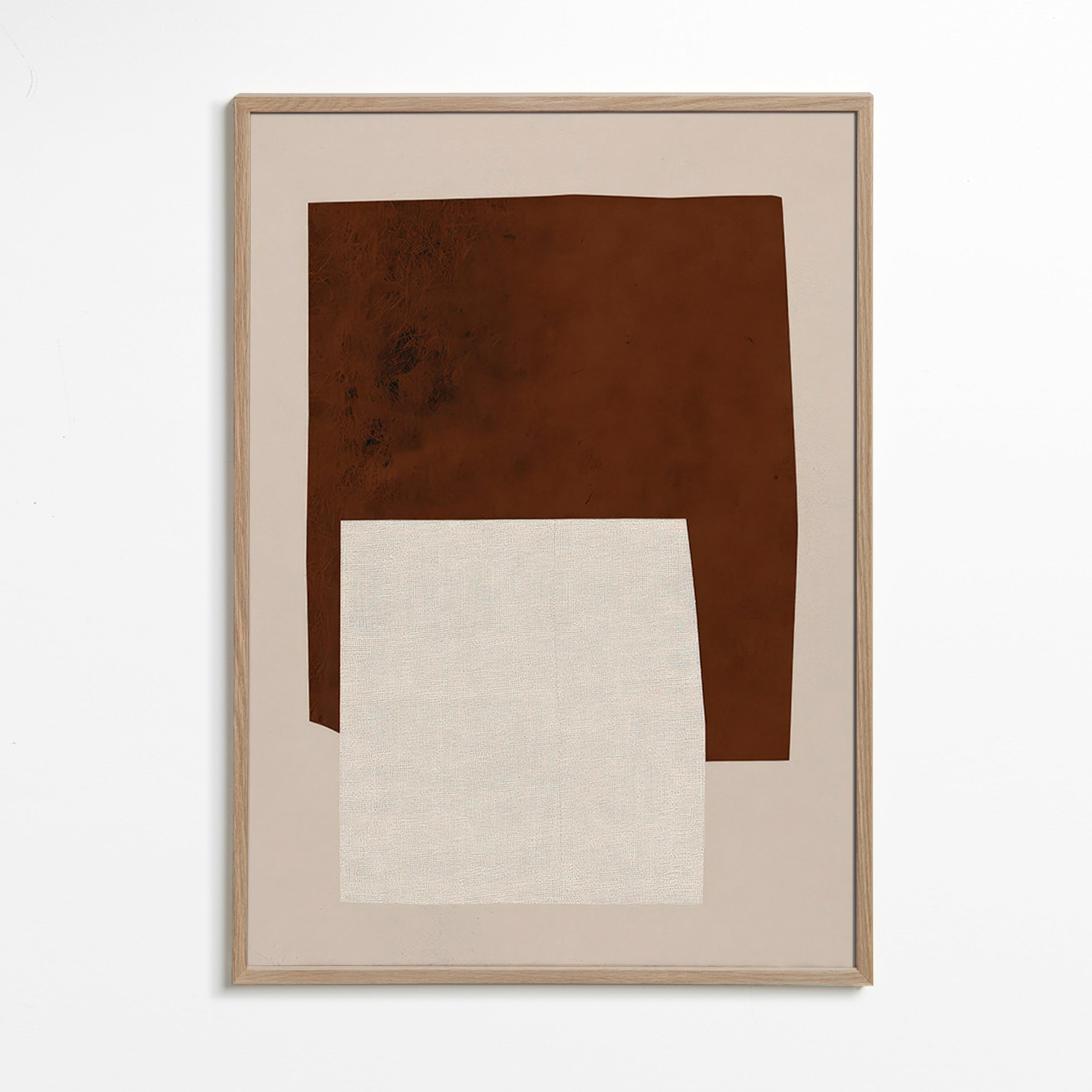 Design minimalista com formas castanho e creme