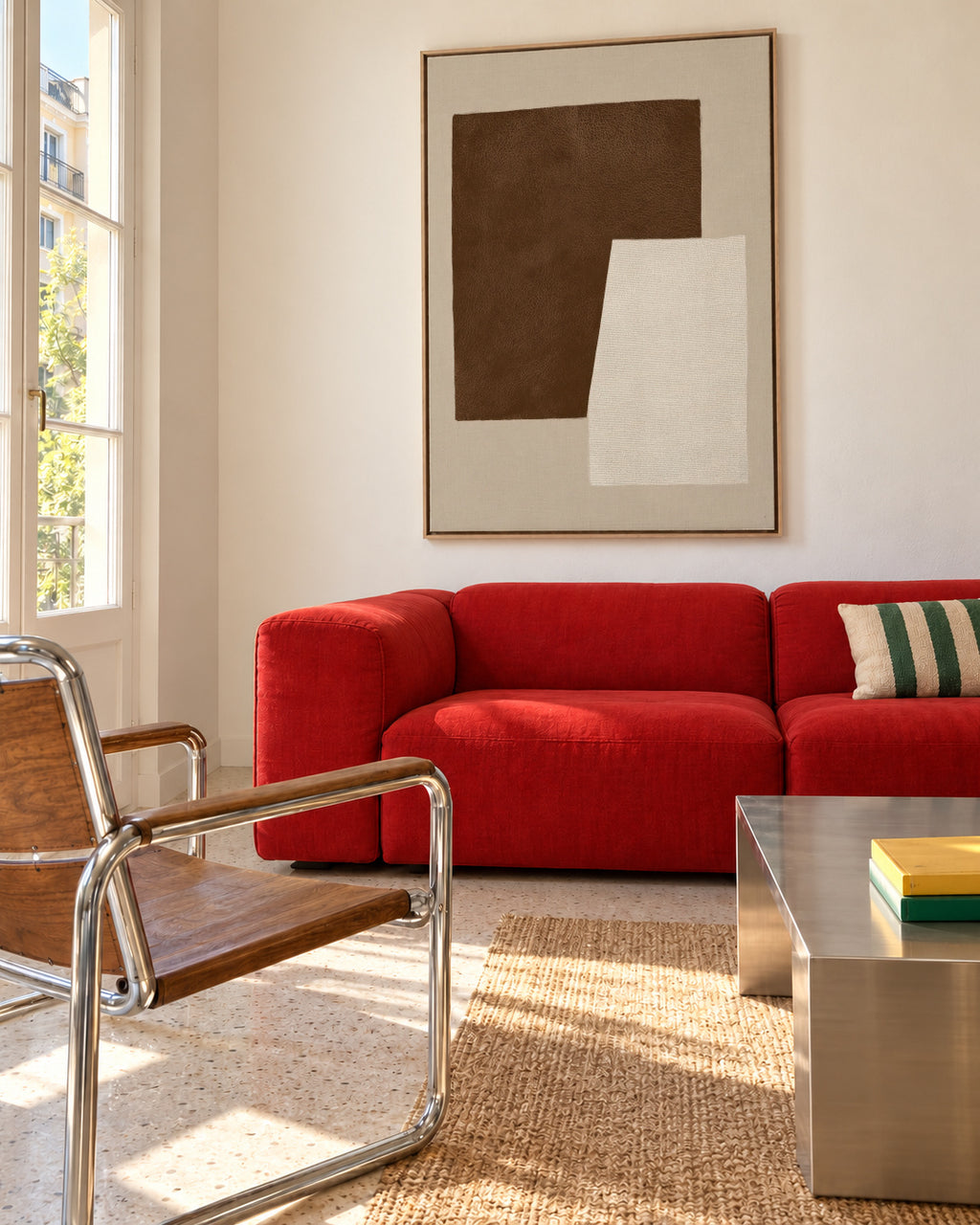 Sand Texture - Framed canvas in an interior