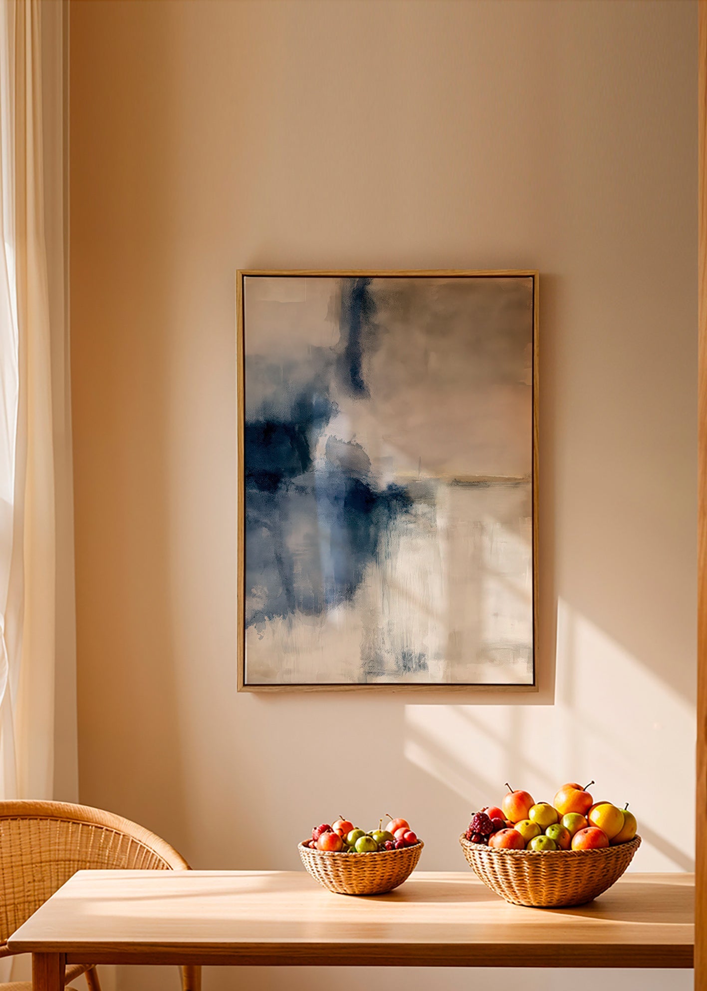 Quadro abstrato Névoa azul