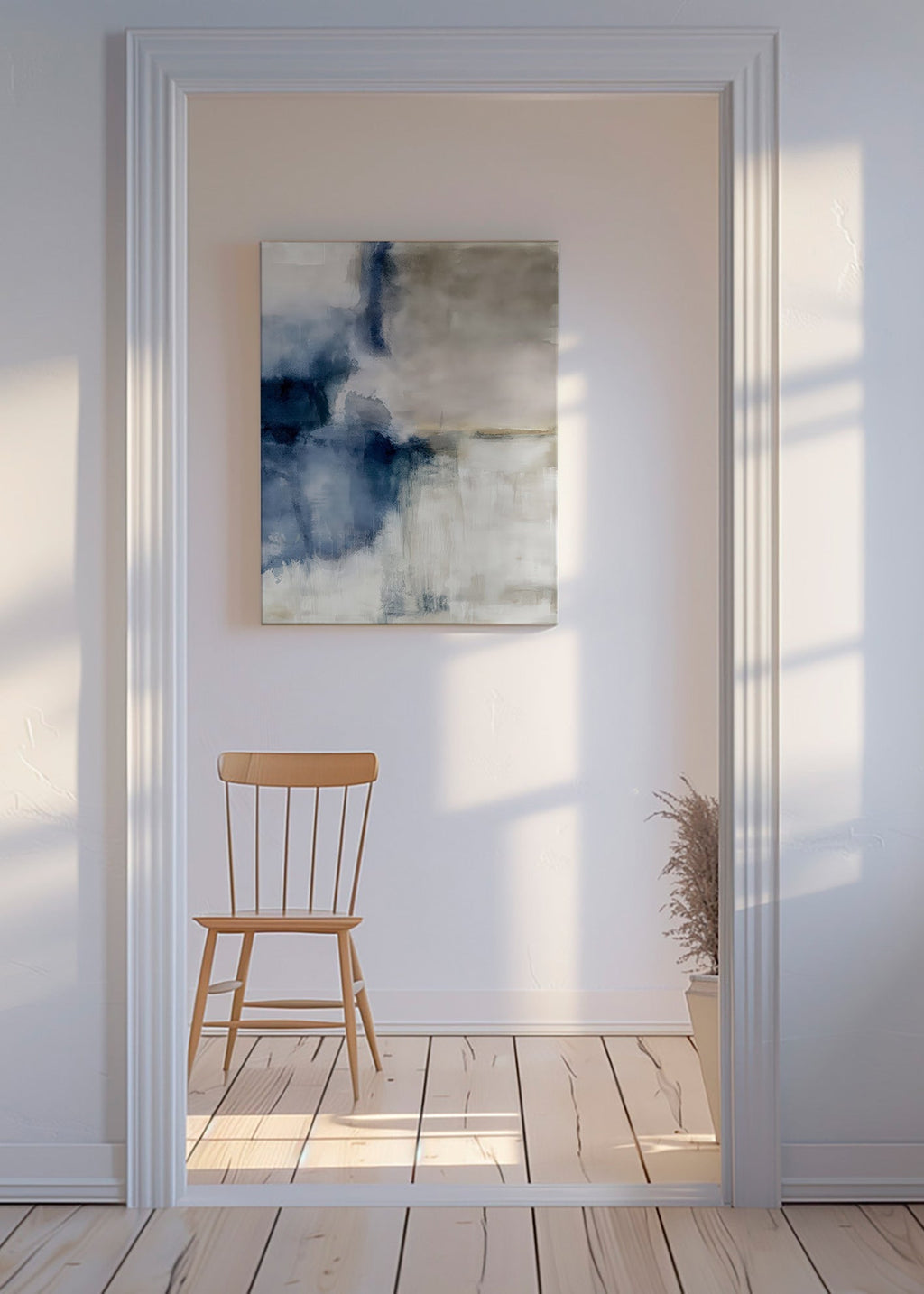 Quadro abstrato Névoa azul