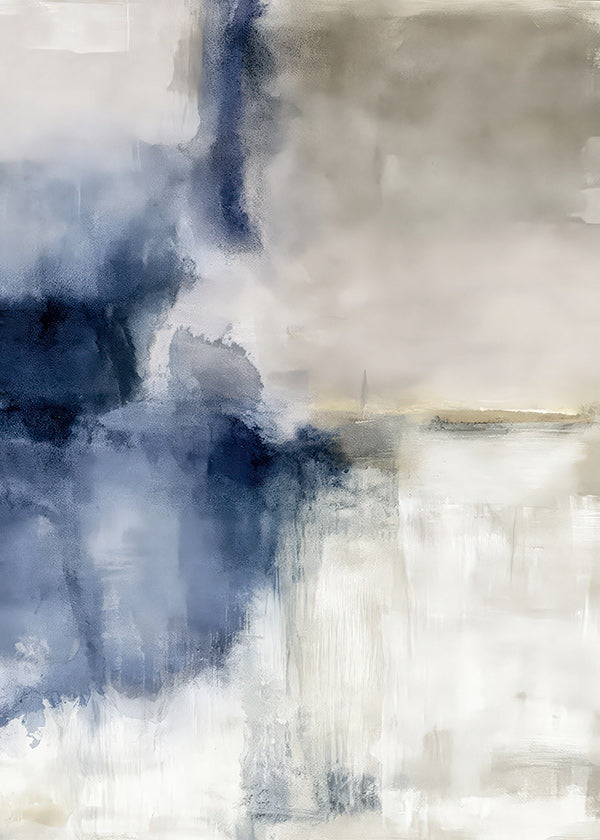Quadro abstrato Névoa azul