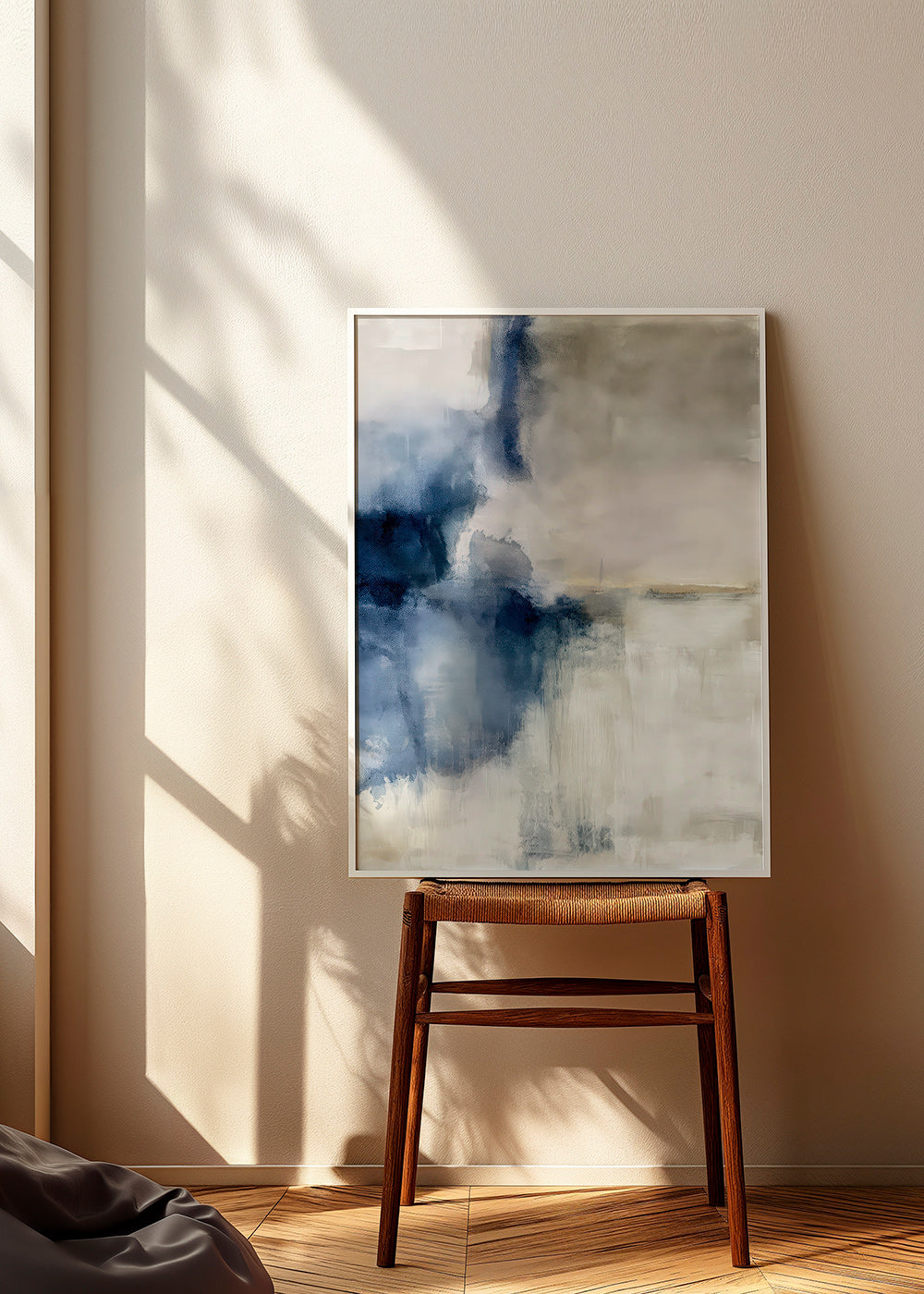 Quadro abstrato Névoa azul