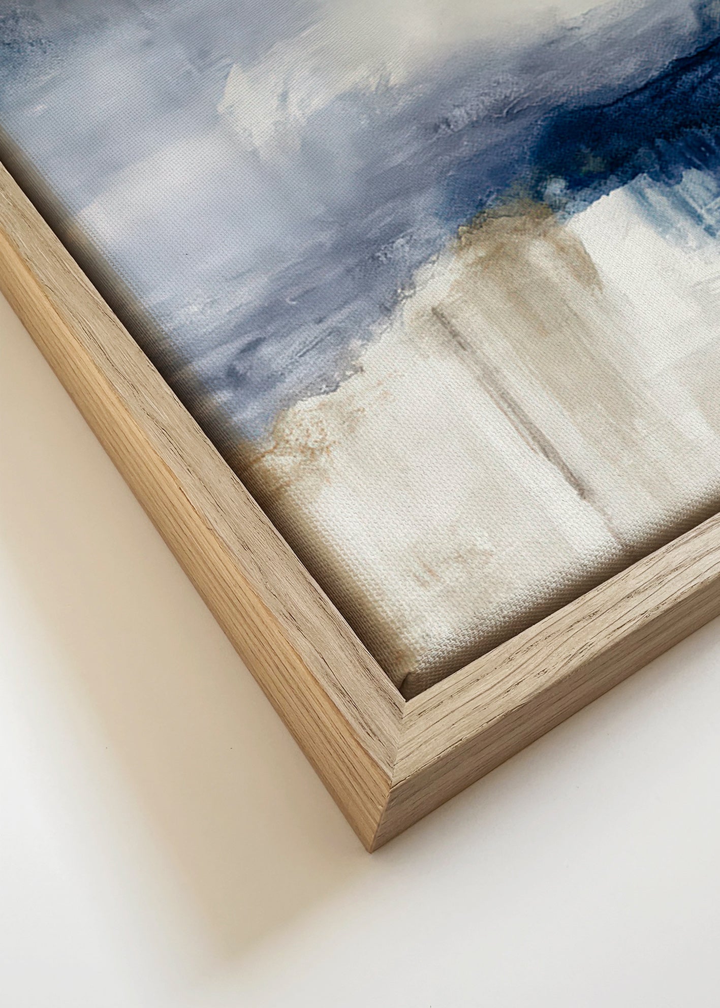 Arte abstrata azul e bege com textura suave