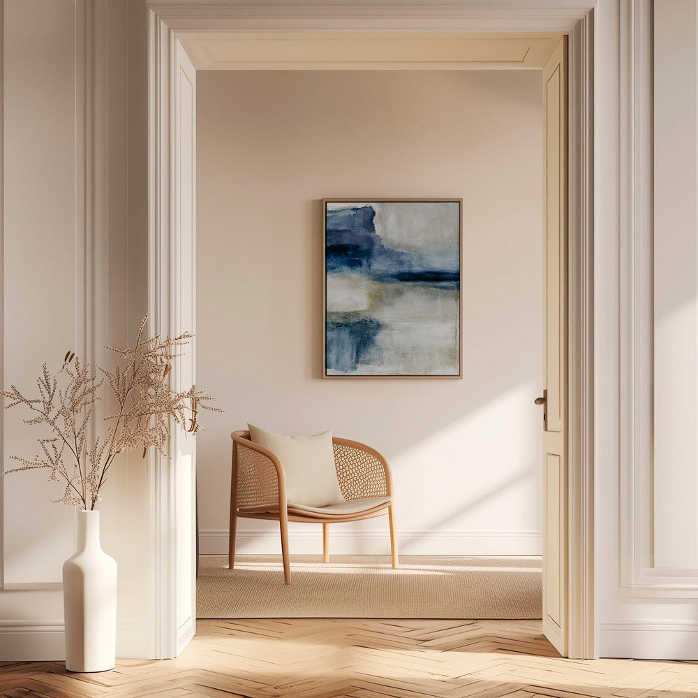 Arte abstrata: lago enevoado