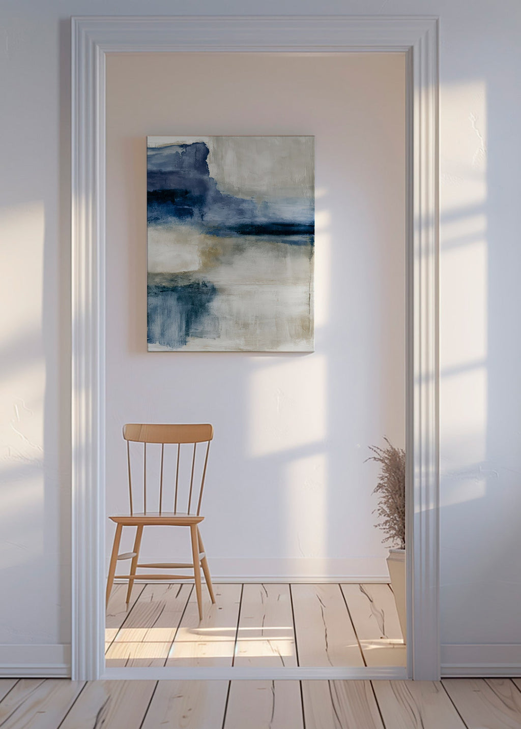 Arte abstrata: lago enevoado