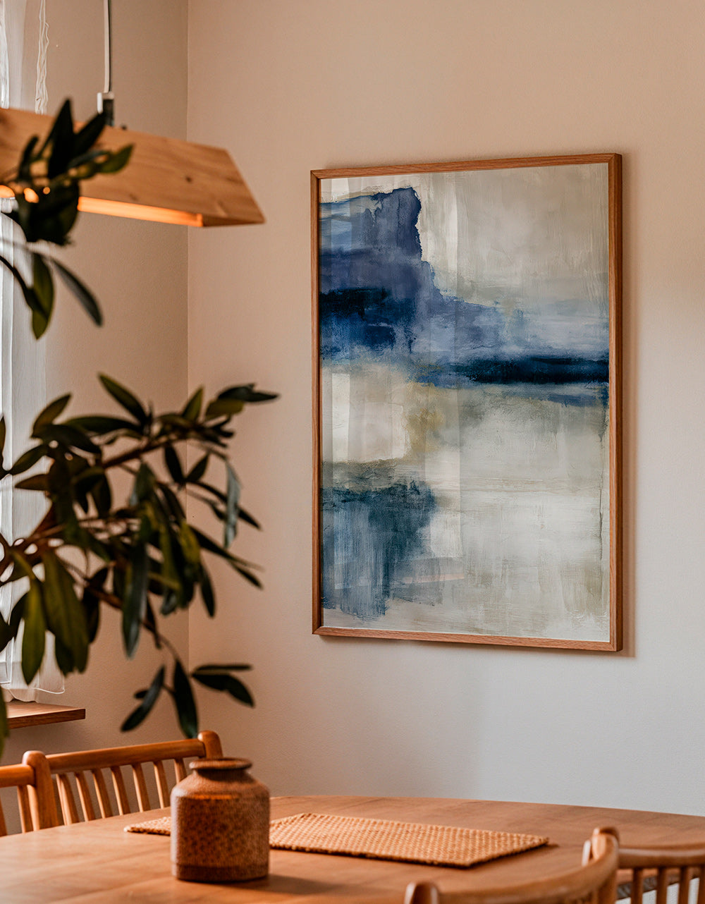 Arte abstrata: lago enevoado
